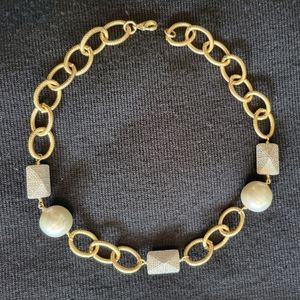 Fine Custom Choker. Pearl and Gold Chain Links